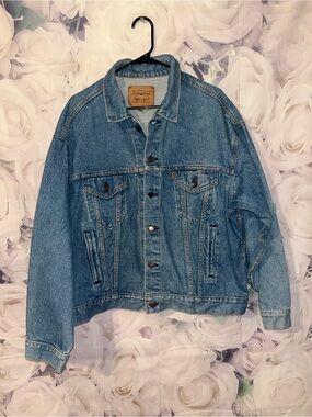 Vintage 70s Levi's Type 3 Blue Denim Trucker Jacket USA Made Mens Size XL